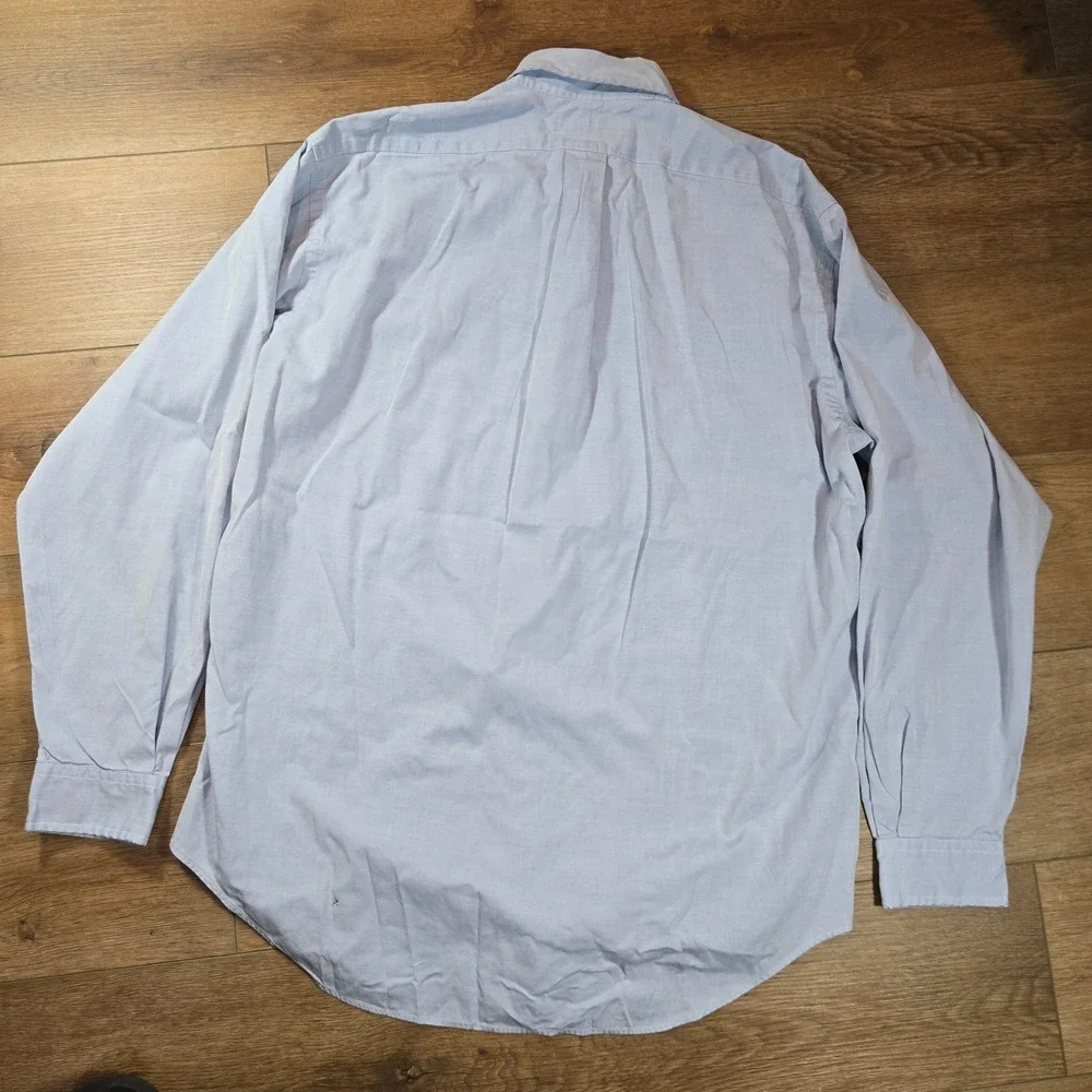 Vintage Polo Ralph Lauren Yarmouth Shirt Mens 16 35 Blue Oxford Cotton Flesh